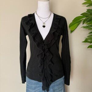 New York & Company Women's Black and Grey Cardigan